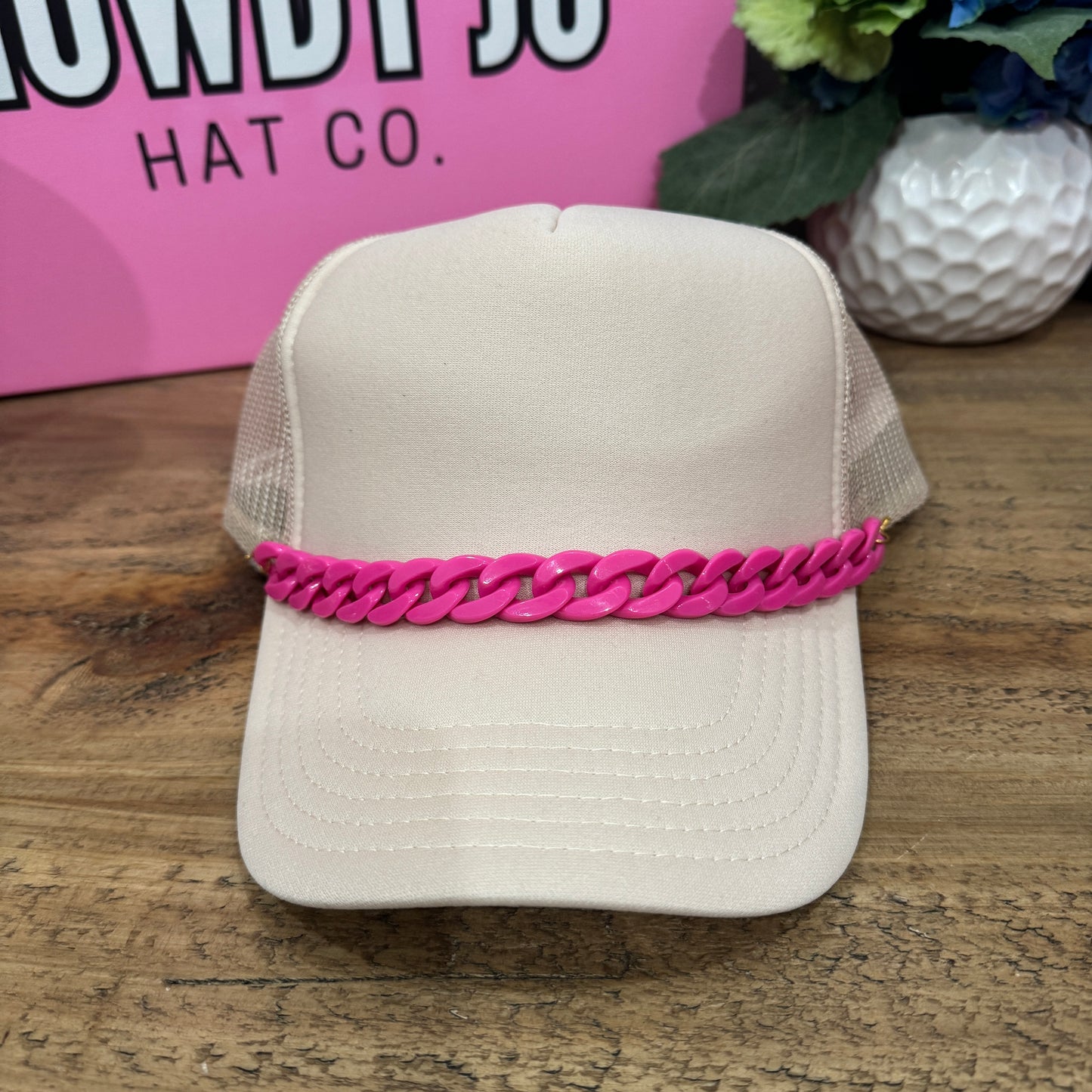 Chunky Pink Hat Chain