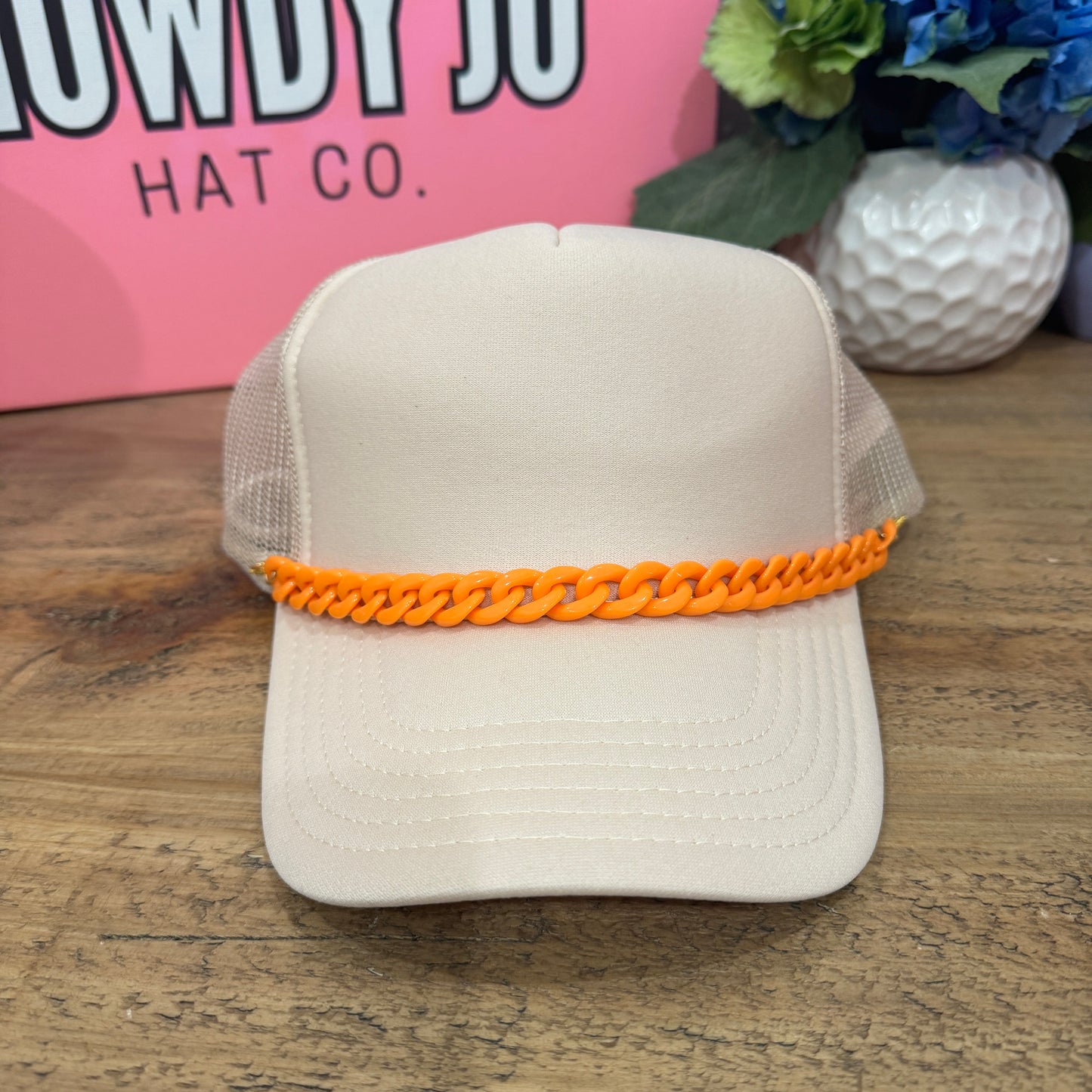 Chunky Orange Hat Chain